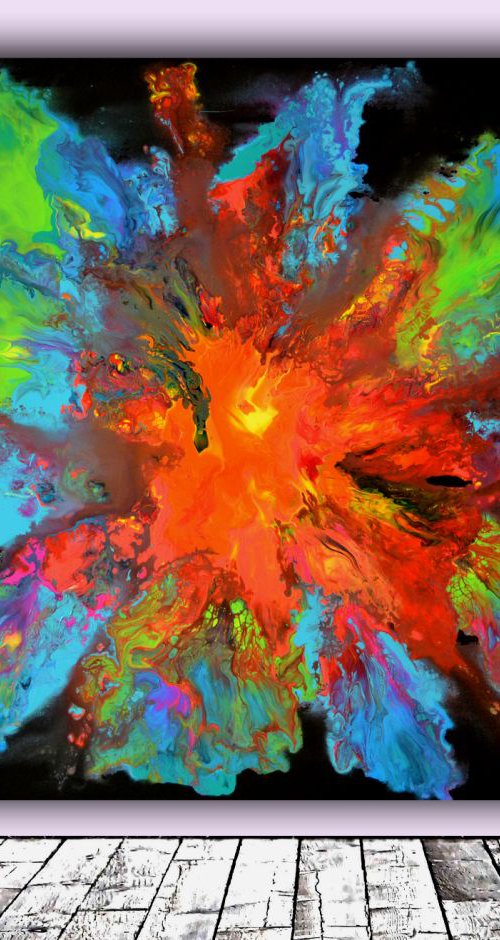 Dark Pandora - XL Big Painting, FREE SHIPPING - Large Painting - Ready to Hang, Hotel and Restaurant Wall Decoration by Soos Tiberiu