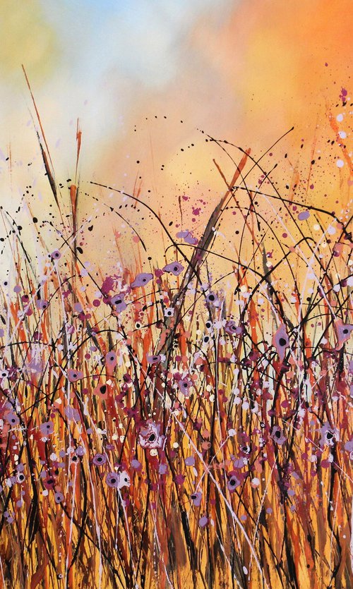 Parallel Connection - Extra Large original floral landscape by Cecilia Frigati