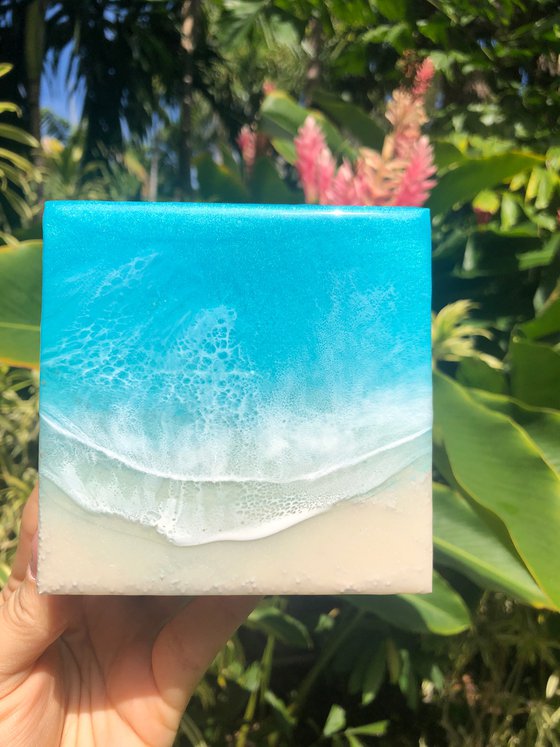 White Sand Beach #22 Miniature Painting Gift idea