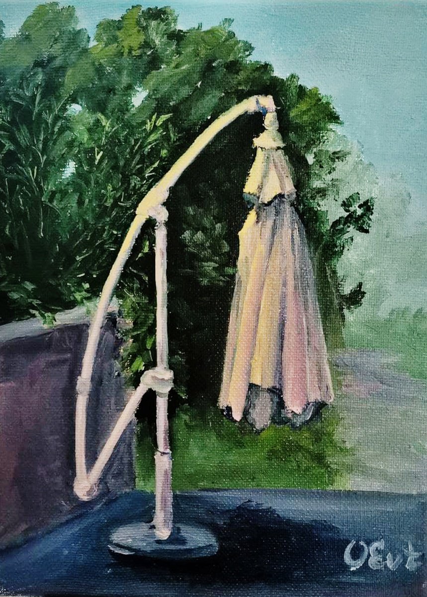 Sad umbrella. 20x30 cm. Plein-air. Ombrello triste. by Oksana Evteeva