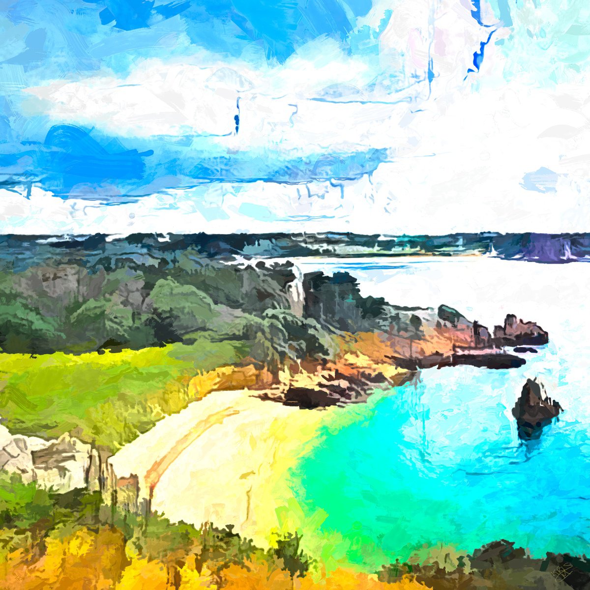 Beauport Bay, Jersey by KM Arts