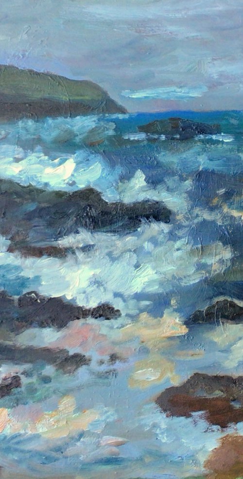 Cornish coastline by Julian Lovegrove Art