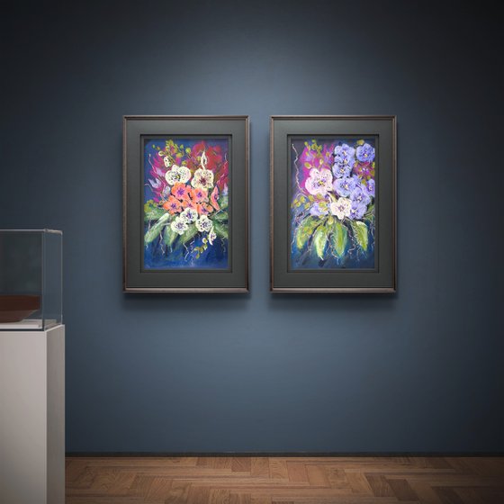 Wild orchids Set of 2 Pastel