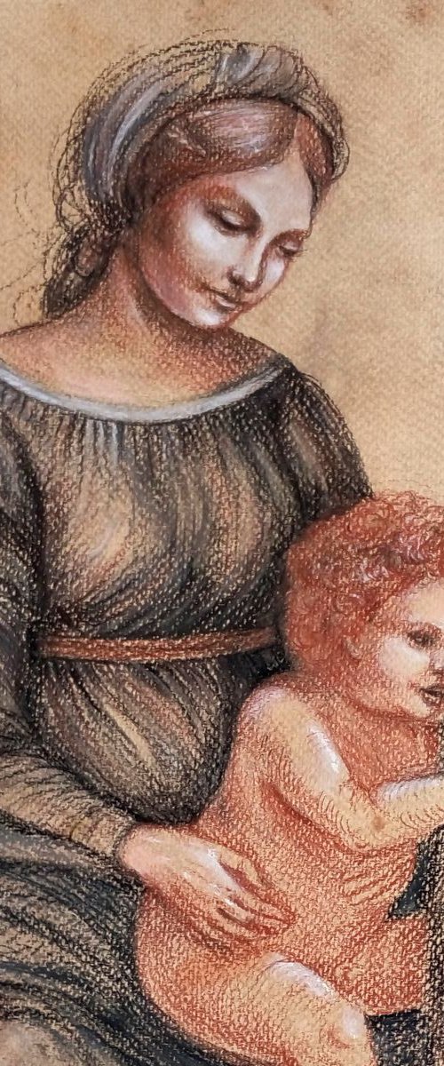 Study of the Madonna and Child by Olga Beliaeva Watercolour