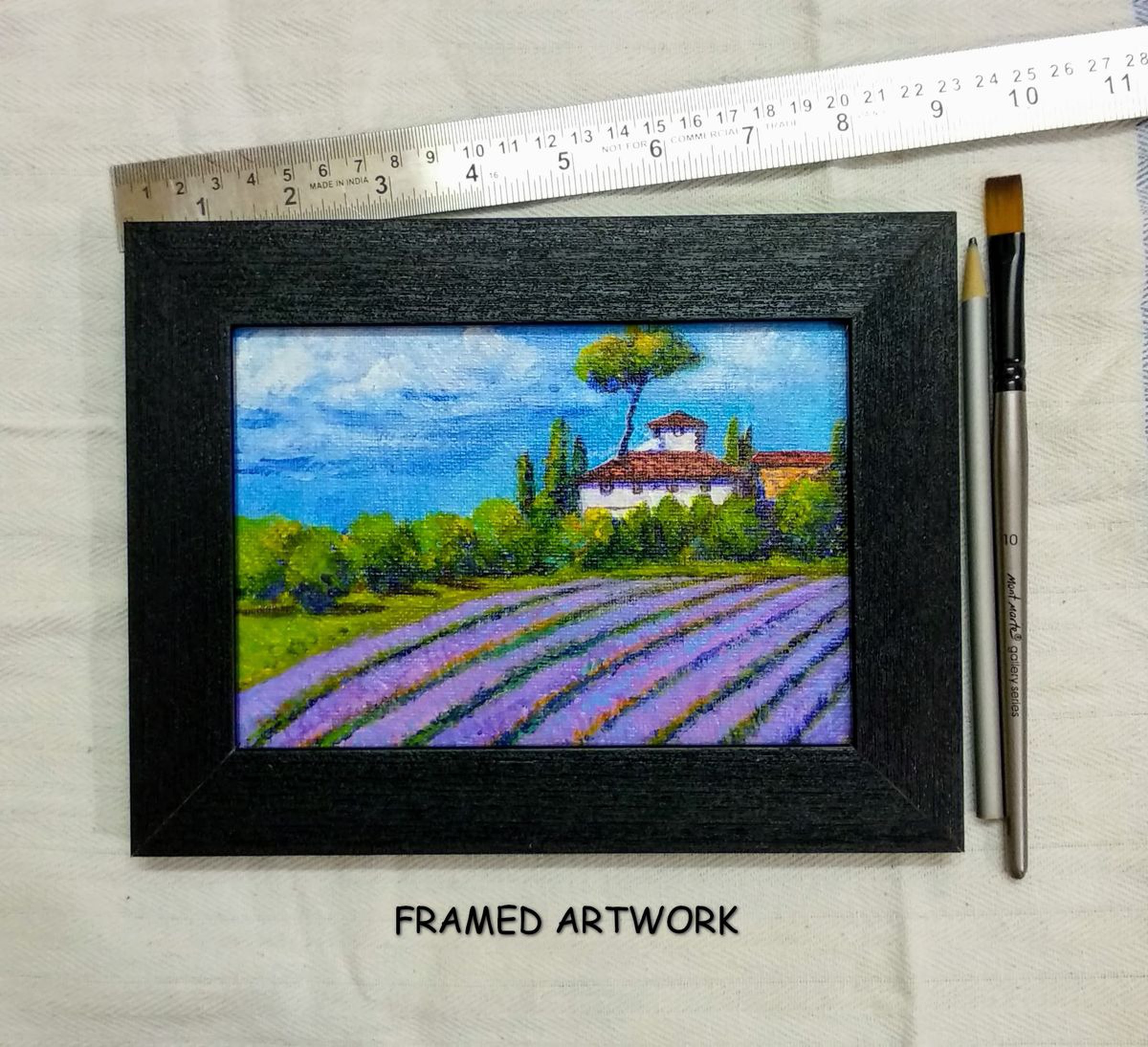 Miniature Landscape Painting Of Lavender Fields Artfinder