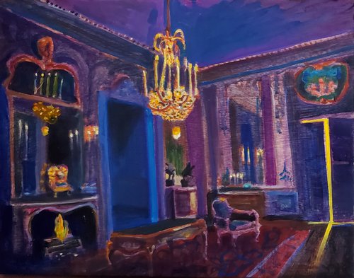 Interior with Chandelier by Shelton Walsmith