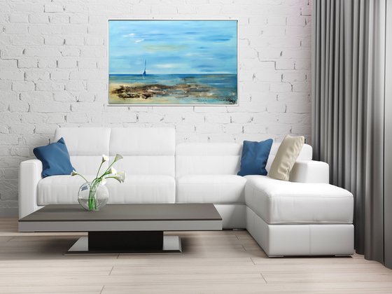 Beloved - Abstract Art - Acrylic Painting - Canvas Art - Framed Painting - Abstract Sea Painting - Ready to Hang