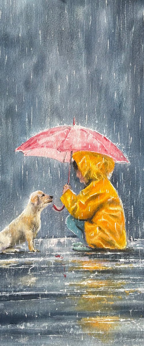 Red umbrella by Darren Carey