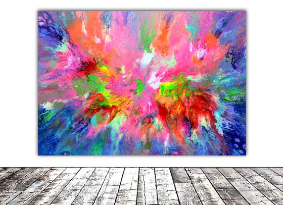 40X30'' FREE SHIPPING - A New Hope - Large Ready to Hang Abstract Painting - XXXL Huge Colourful Modern Abstract Big Painting, Large Colorful Painting - Ready to Hang, Hotel and Restaurant Wall Decoration