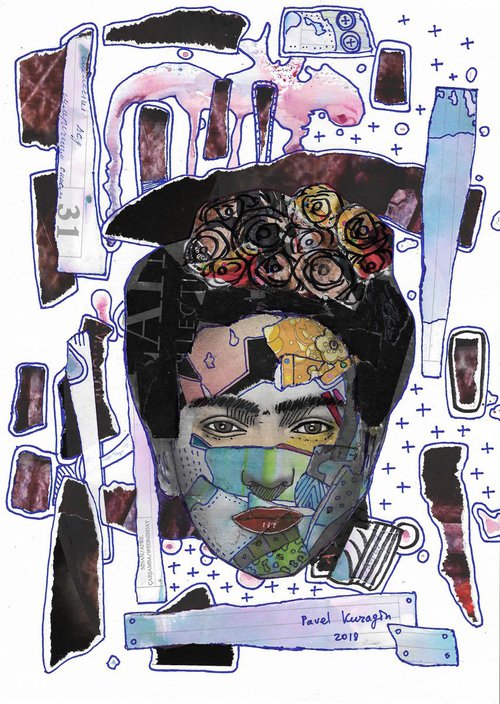 Portrait of Frida Kahlo # 41 by Pavel Kuragin