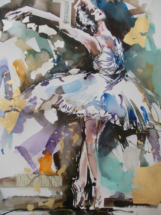 Emphasis II' - Ballerina Watercolor Painting