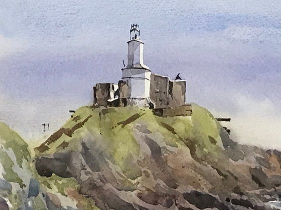 Mumbles Lighthouse from Bracelet Bay