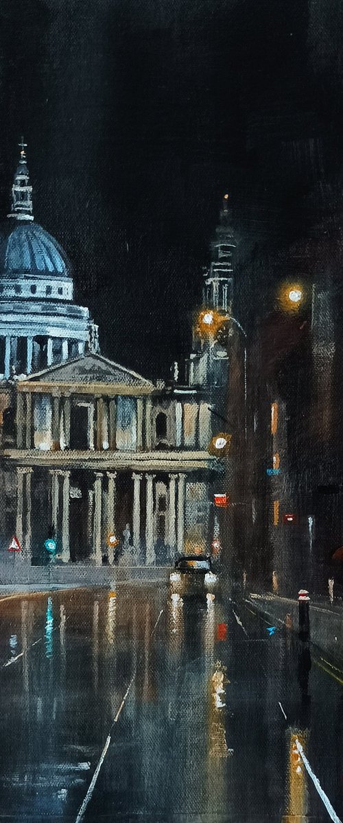 Late night London, St Pauls at Ludgate by Alan Harris