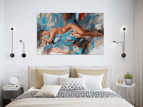 Out of My Dream- nude woman painting on canvas