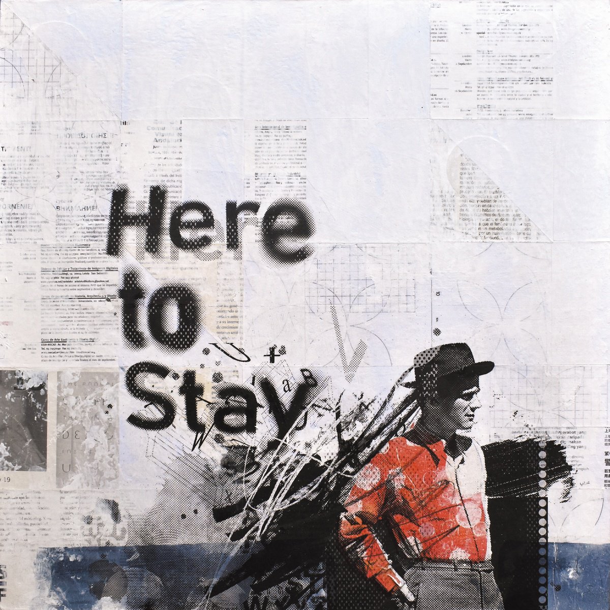 Surrealistic Landscape Collage By Manel Villalonga, 20 X 20", 289_Here To Stay, Original Artwork