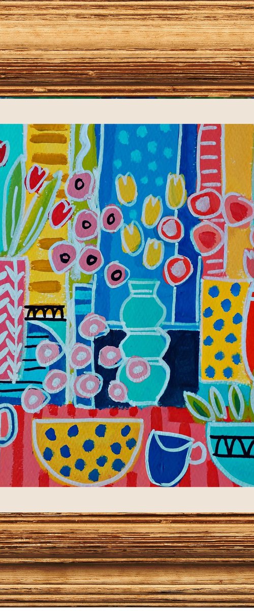Still Life with a Red Vase by Jan Rippingham