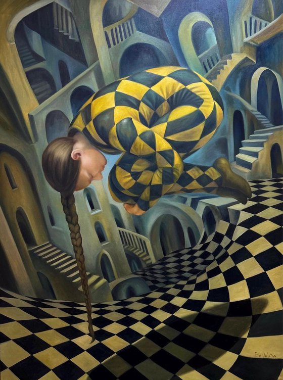 Original Oil Painting The Equilibrist Dream