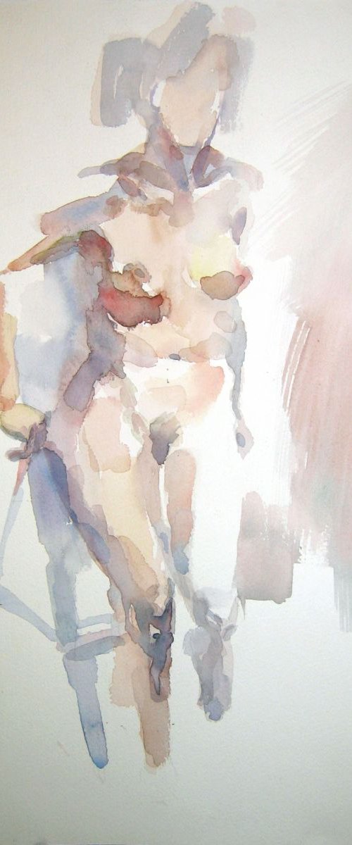 nude standing pose by Goran Žigolić Watercolors