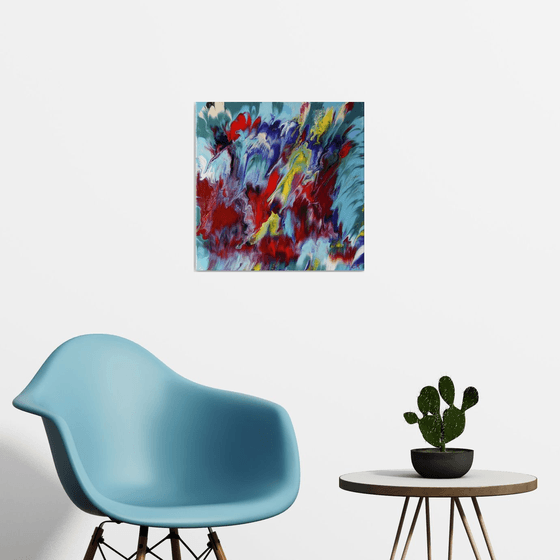 "Magic Flowers" Colorful painting  50 x 50cm