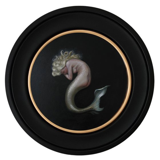 Nimue, mermaid circular oil painting
