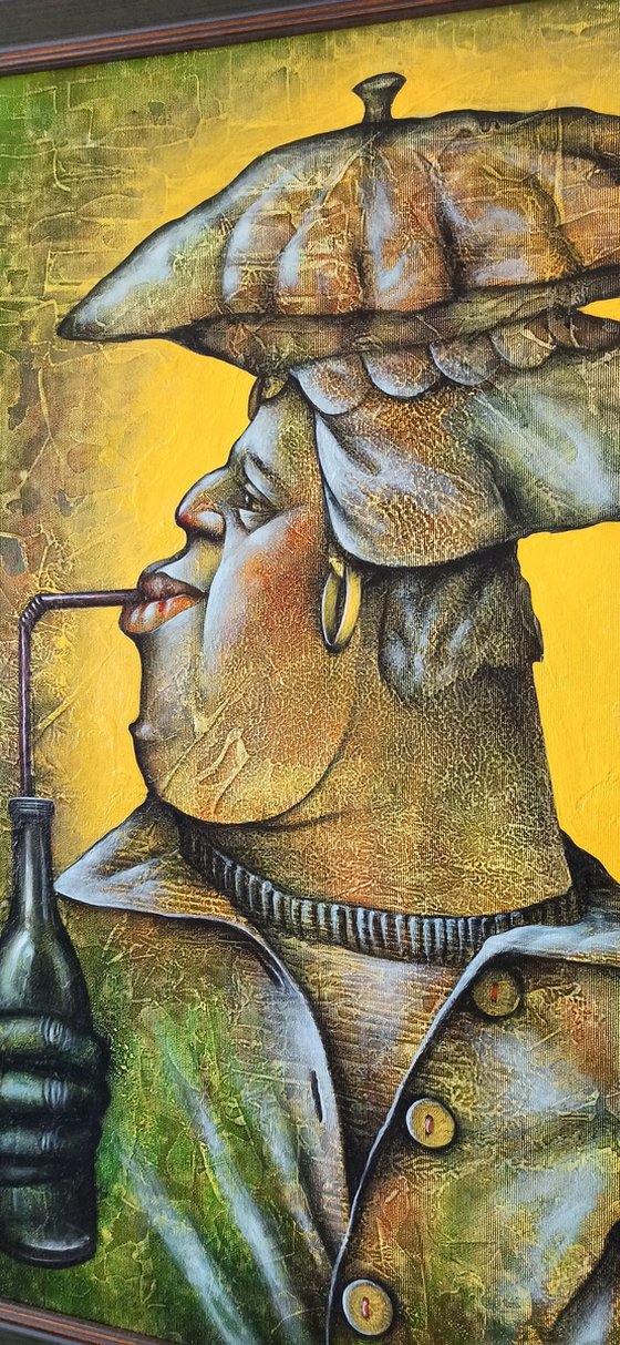 Gluttonous 50x70cm ,Acrylic/canvas, ready to hang