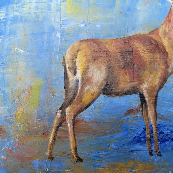 Stag on an abstract background