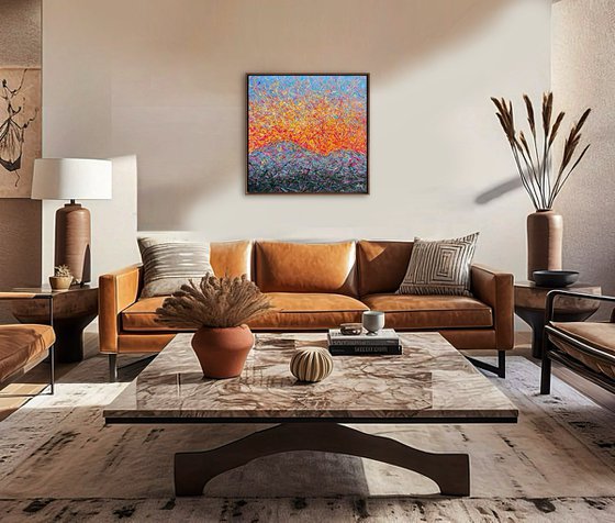 Golden Solace - diptych, framed