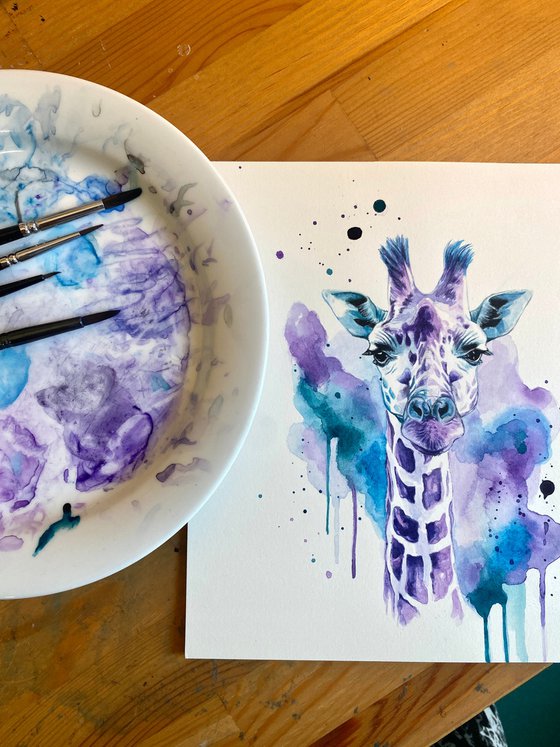 Colourful Giraffe Painting
