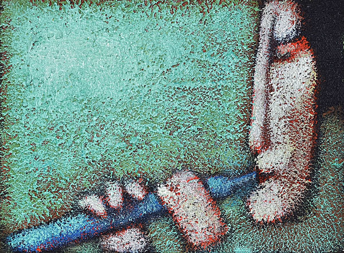 Naive Portrait Acrylic Painting By Zhana Viel, 8 X 6", Oboo G, Original Artwork