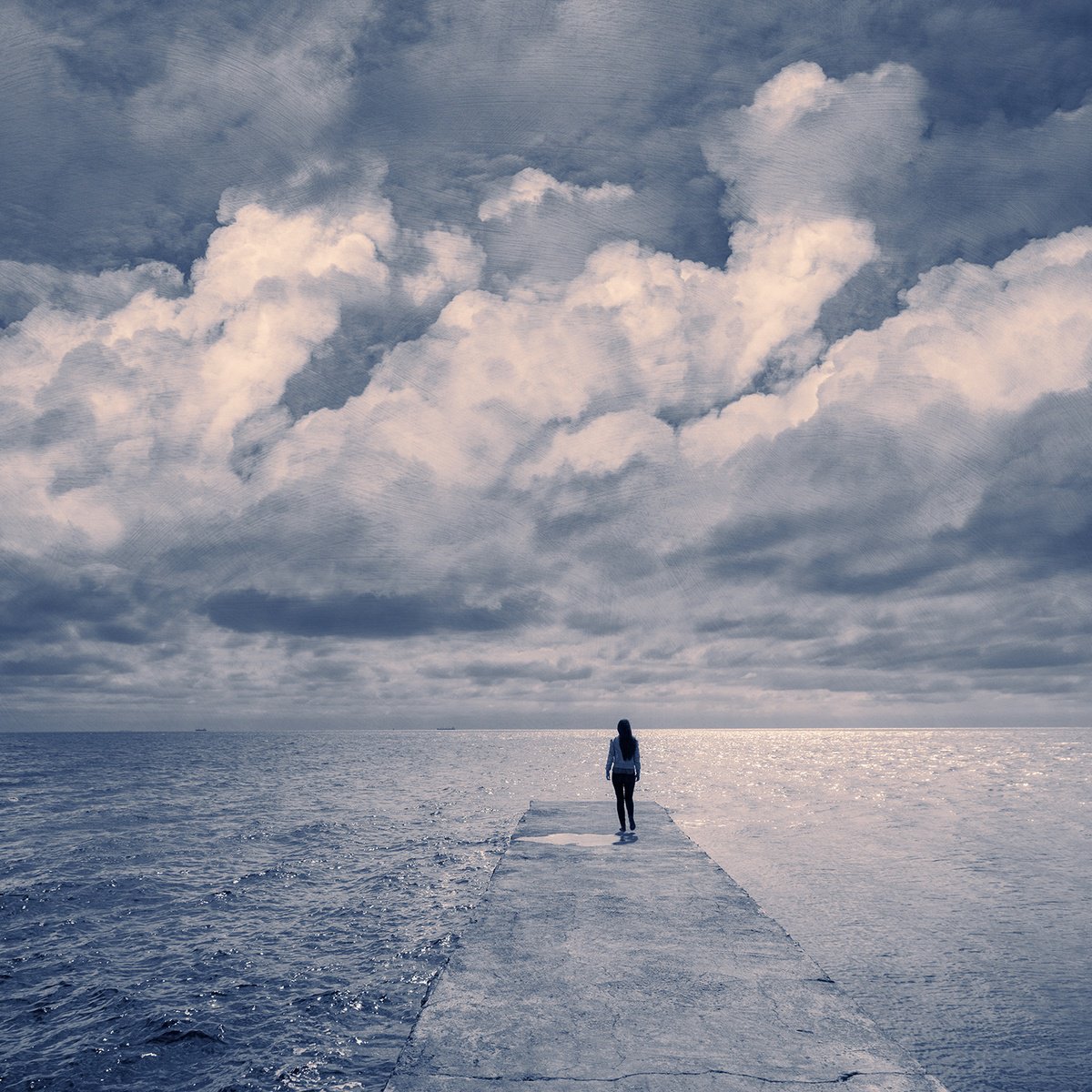 Photorealistic Landscape Photograph By Valerix, 20 X 20", I Wish To See The Sea., Original Artwork