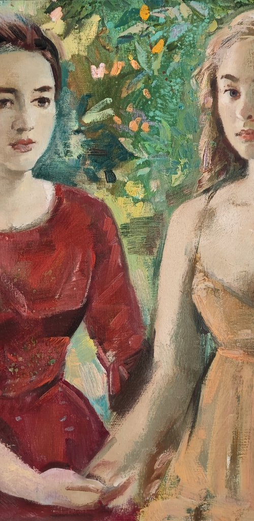 Sisters. Double portrait. by Maria Egorova