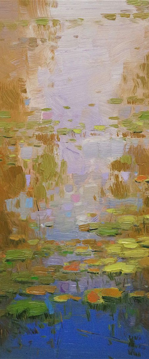 Waterlilies Garden, Original oil Painting, Impressionism, Handmade artwork, One of a Kind by Vahe Yeremyan