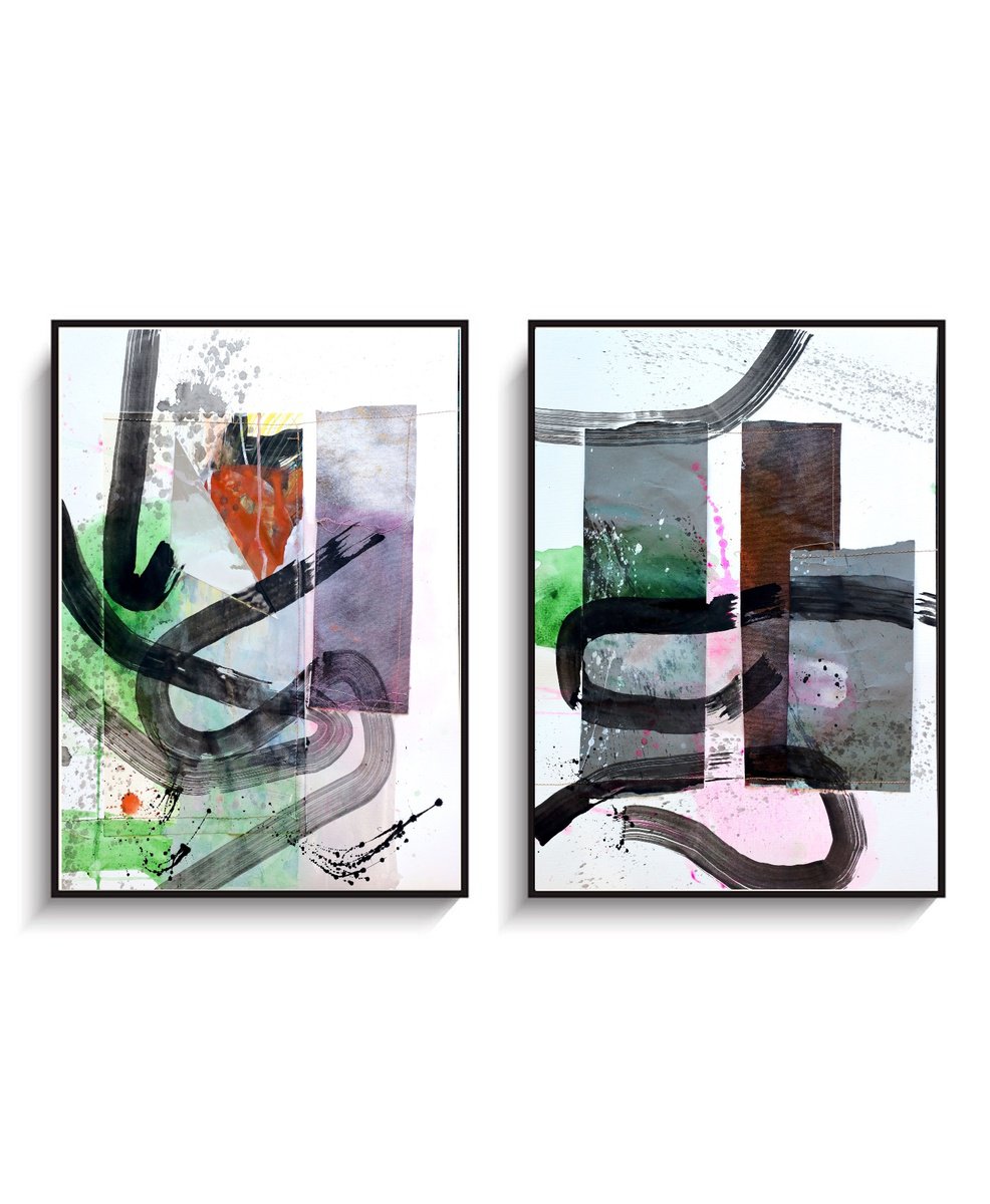 Abstract Painting By Poovi Art, 36 X 24", Life 04, Original Artwork