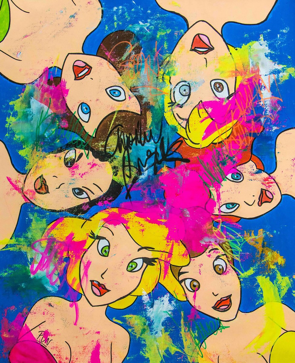 Urban And Pop Acrylic Painting , Princesses Waking You Up By Carlos Pun Art, 28 X 35, Artwork For Sale On Artfinder