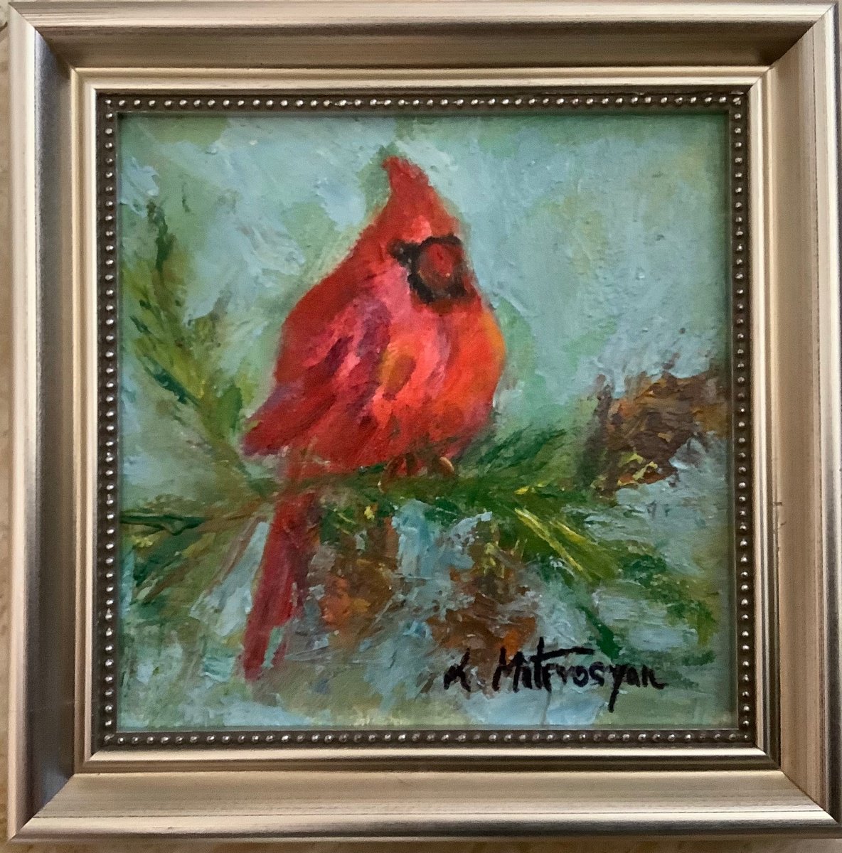 Cardinal By Lia Matevosyan Haselton, 8 X 8, Artwork For Sale On Artfinder