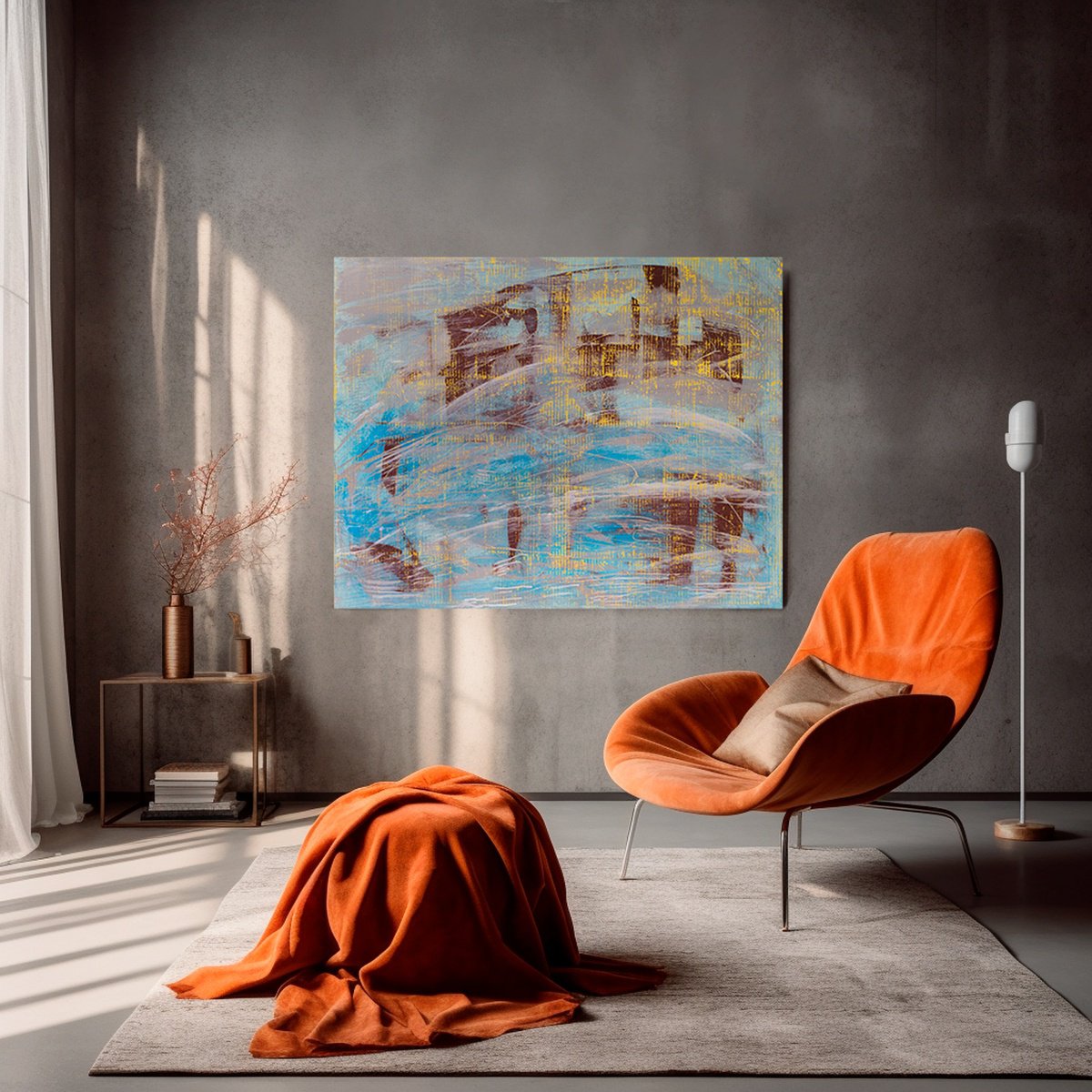 Abstract Acrylic Painting By Anatoliy Menkiv, 45 X 35, The Walk In The Big City, Original Artwork