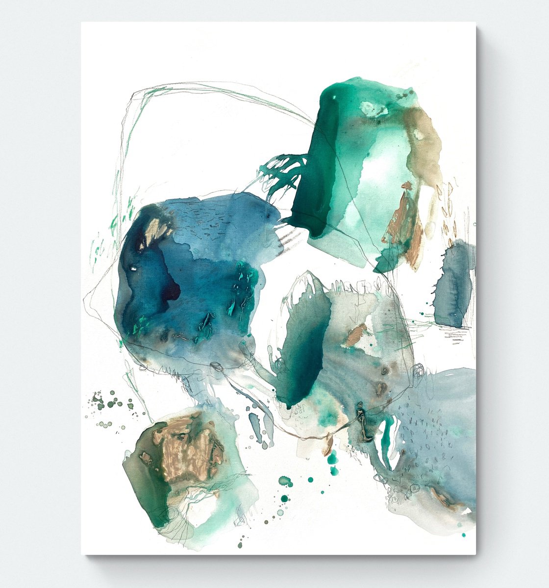 Abstract Painting By Cristina Dalla Valentina, 24 X 31, Fragmenta 2, Original Artwork