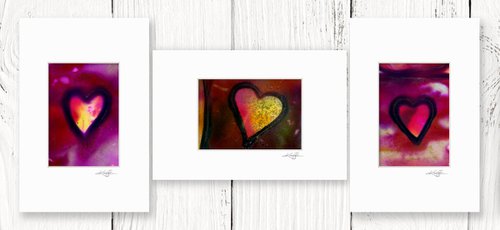 Heart Collection 25 - 3 Small Matted paintings by Kathy Morton Stanion by Kathy Morton Stanion