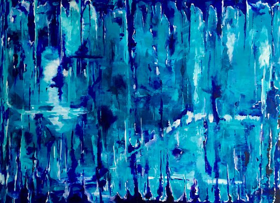Blue dreams inspired by  nature for interior design 112 x 82 x 2 cm