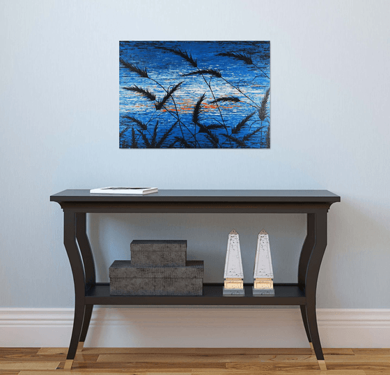 Blue Sunset In The Grass