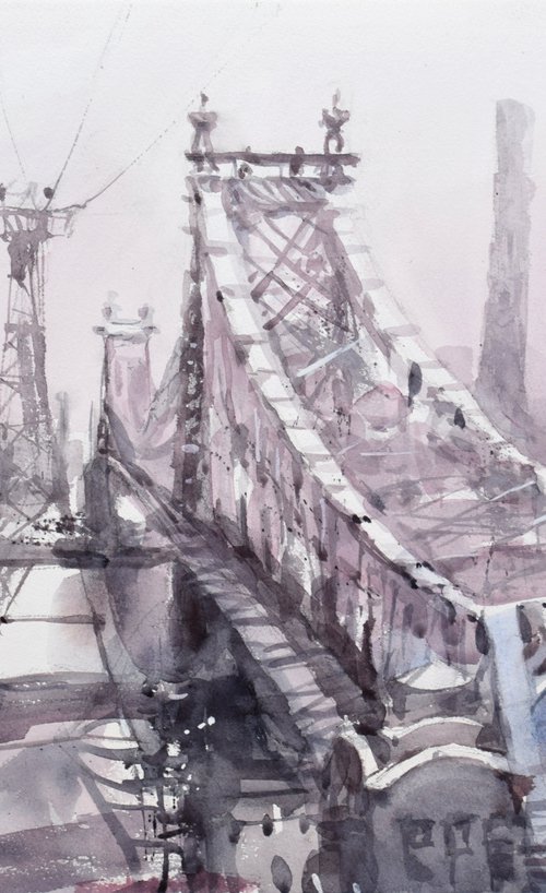 Queensboro Bridge , New York city by Goran Žigolić Watercolors