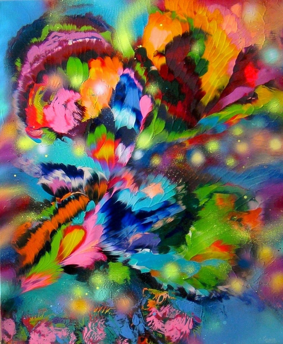 Emotions of Flowers, Large Painting by Irini Karpikioti