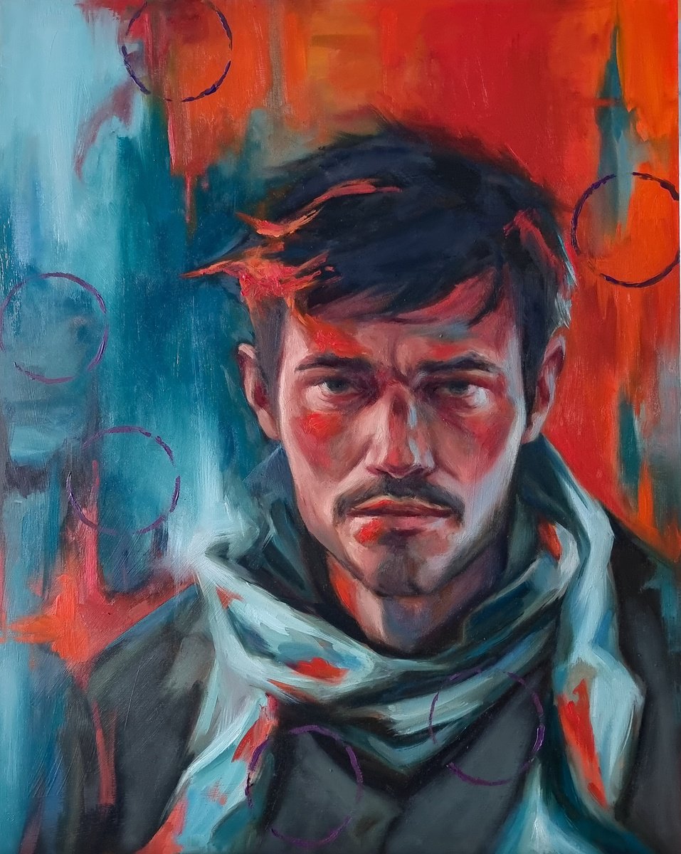 Expressive Portrait Oil Painting By Artmoods Tp, 16 X 20, Trifles, 4, Original Artwork