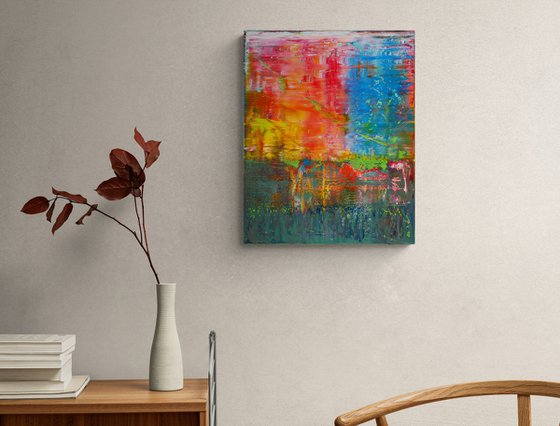 50x40 cm Red Blue Green Abstract Painting Oil Painting Canvas Art