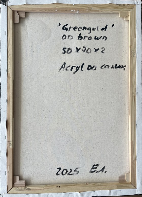 Greengold on brown 70x50