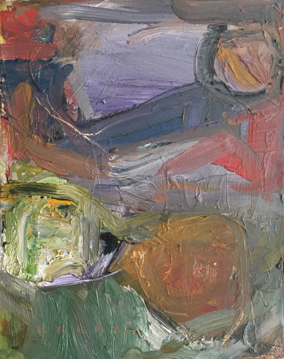 Organic Abstract Oil Painting By Don Keene, 8 X 10, Untitled, Original Artwork