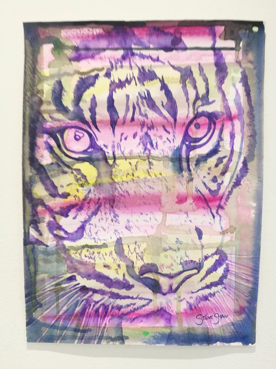 Tiger. ( watercolour on paper) Free Shipping