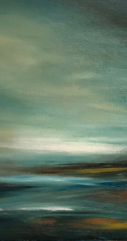 Dark skies - modern abstract landscape by Zoe Jones