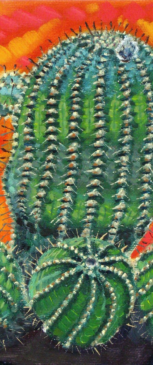 Cactus on a Striped Background by Richard Gibson