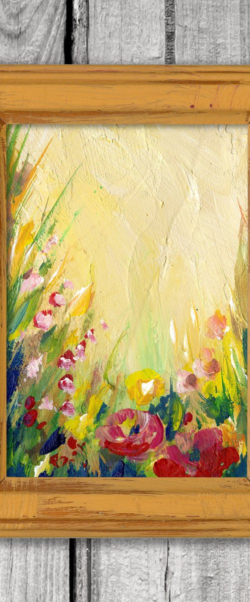 Cottage Flowers 12 - Framed Floral Painting by Kathy Morton Stanion by Kathy Morton Stanion